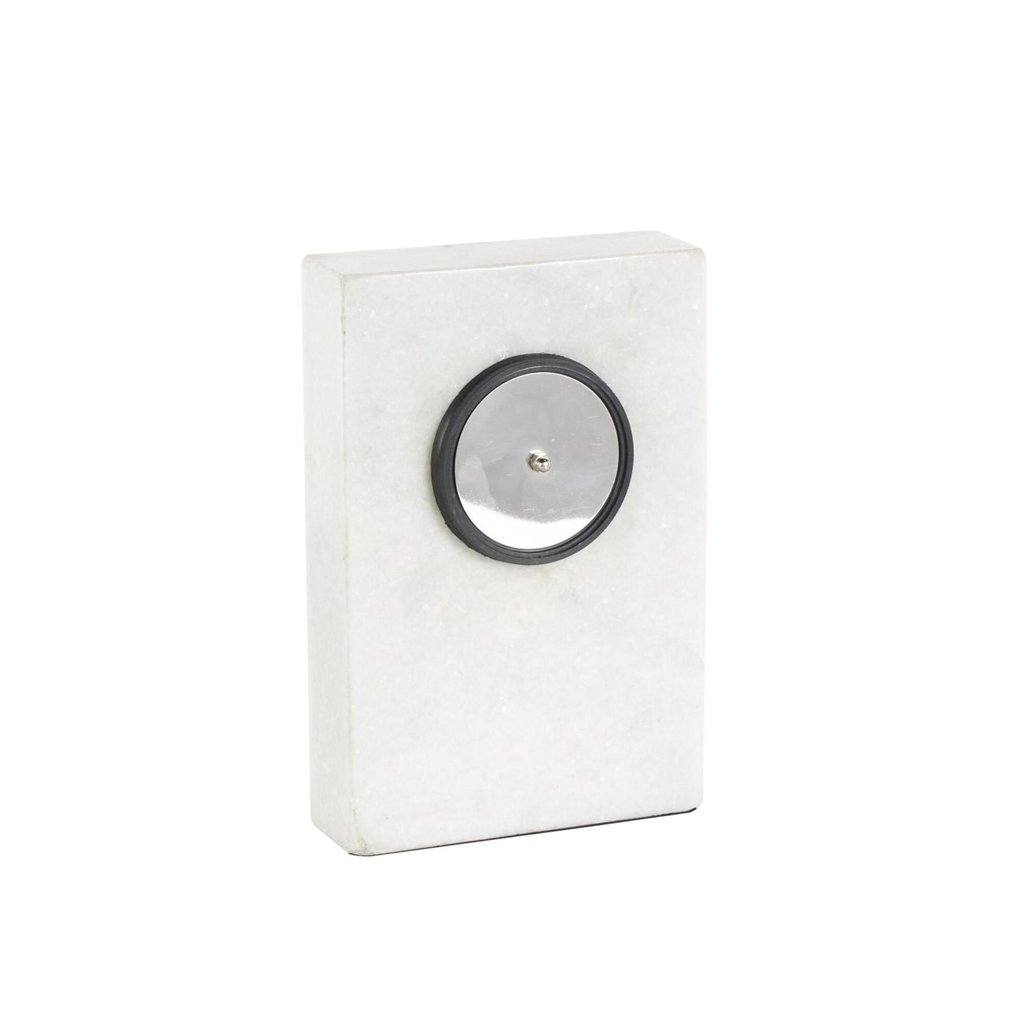 9" White Marble Rectangular Clock
